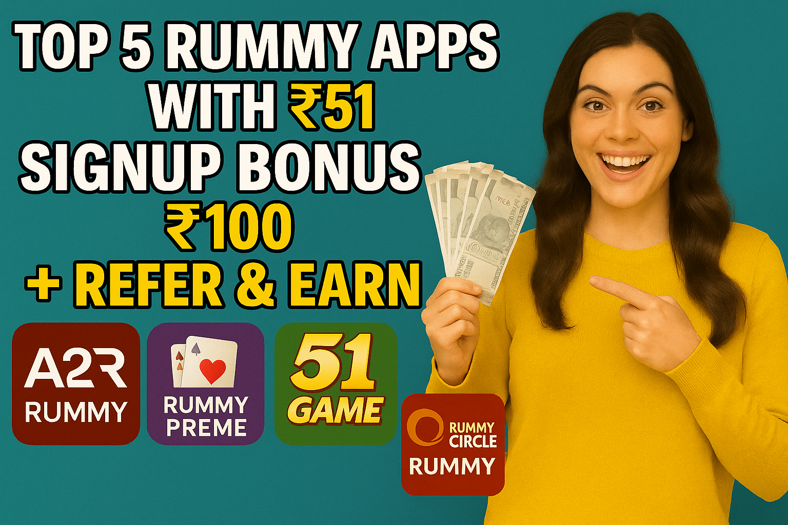 Top Rummy Apps ₹51 Signup Bonus 2025